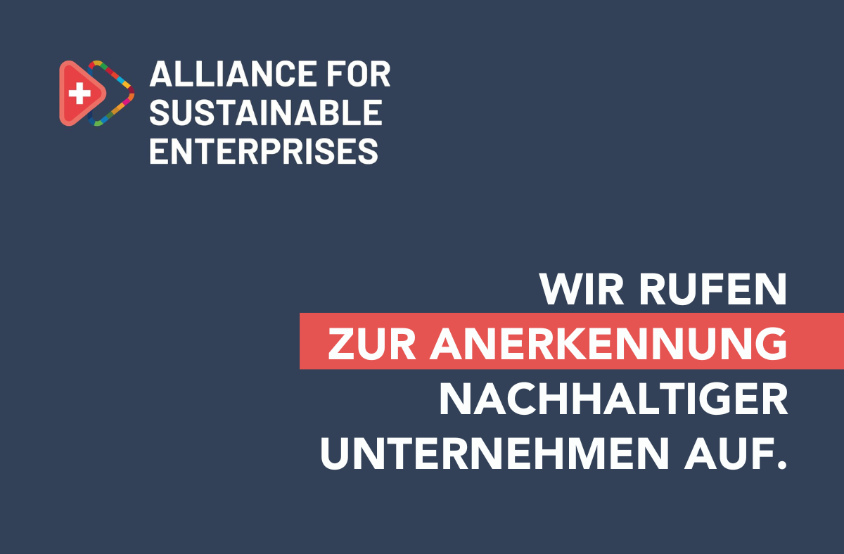 Wir fordern die Anerkennung nachhaltiger Unternehmen